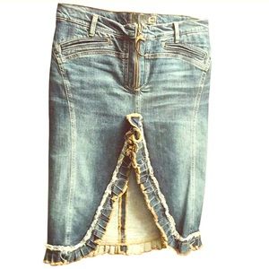 Just Cavalli Jeans Skirt with horse emblem zipper